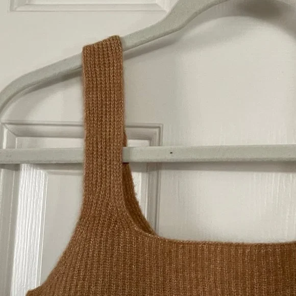 Everlane Brown Square Neck Crop Tank Top Size Medium - Picture 7 of 8
